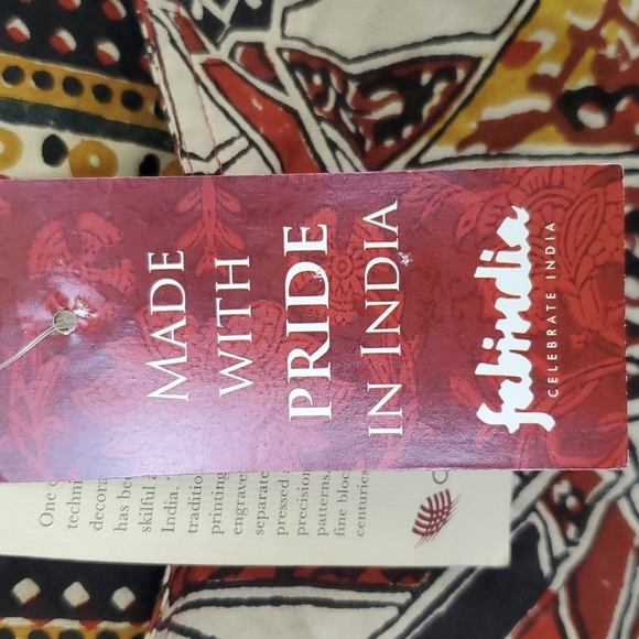 NWT Fabindia Hand Block Print Tunic with Pockets - Picture 8 of 11